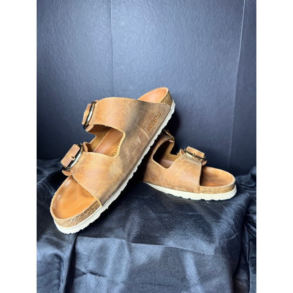 BIRKENSTOCK ARIZONA BIG BUCKLE SANDALS ANTIQUE COGNAC OILED